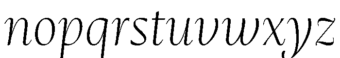 Mastro Subhead Extra Light Italic Font LOWERCASE