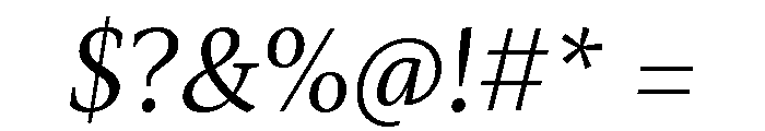 Mastro Text Book Italic Font OTHER CHARS