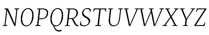 Mastro Text Extra Light Italic Font UPPERCASE