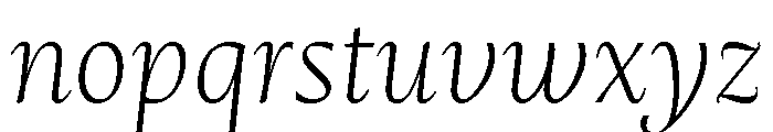 Mastro Text Extra Light Italic Font LOWERCASE