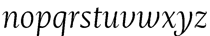 Mastro Text Light Italic Font LOWERCASE