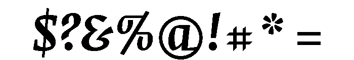 Merwede Bold Italic Font OTHER CHARS