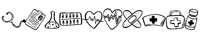 Medical equipment nurse Font OTHER CHARS