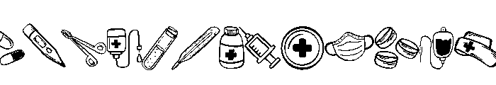 Medical equipment nurse Font LOWERCASE