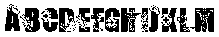 Medical nurse Font UPPERCASE