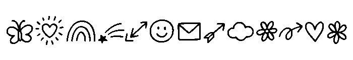 Mega Show Cute Doodle Pack Font UPPERCASE