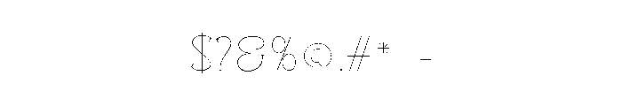 Melgita Benka Thin Font OTHER CHARS