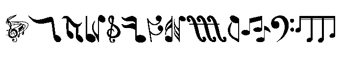 Melody Notes Font UPPERCASE