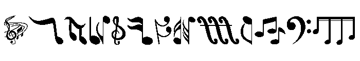 Melody Notes Font LOWERCASE