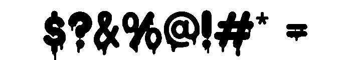 Melted Drop Yellow Font OTHER CHARS
