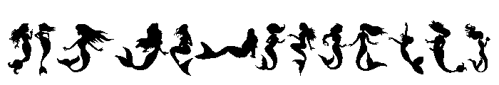 Mermaid Silhouette Font UPPERCASE
