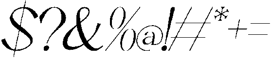Mebilack Italic otf (400) Font OTHER CHARS