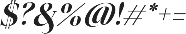 Megafield Bold Italic otf (700) Font OTHER CHARS