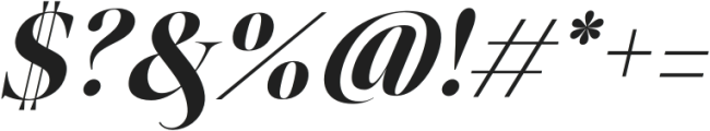 Megafield Extra Bold Italic otf (700) Font OTHER CHARS