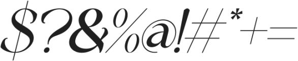 Megarow Italic otf (400) Font OTHER CHARS