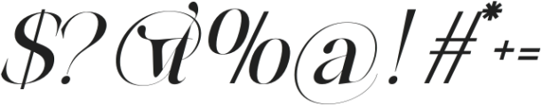 Megivia Italic Regular otf (400) Font OTHER CHARS