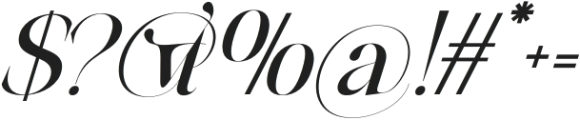 Megivia Slant Regular otf (400) Font OTHER CHARS