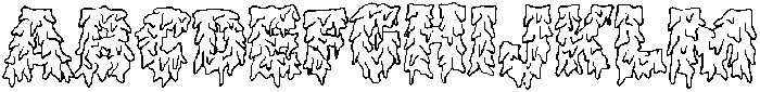 Meltmode Outline otf (400) Font UPPERCASE