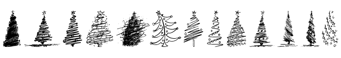 Merry Christmas Trees Font UPPERCASE