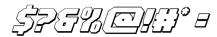 Metal Sentinel 3D Italic Font OTHER CHARS