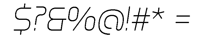 Metropia Light Italic Font OTHER CHARS