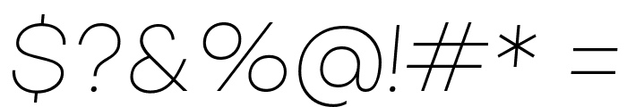 Metropolitano Thin Italic Font OTHER CHARS