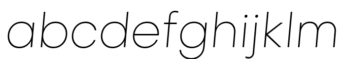 Metropolitano Thin Italic Font LOWERCASE