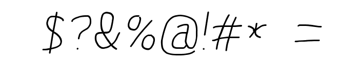 MewTooHand Italic Font OTHER CHARS