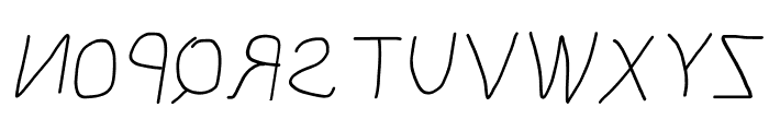 MewTooHand Reversed Italic Font UPPERCASE