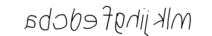 MewTooHand Reversed Italic Font LOWERCASE