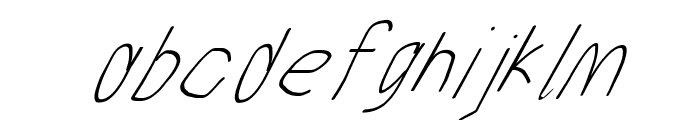 MewTooHand UltimateItalic Condensed Font LOWERCASE