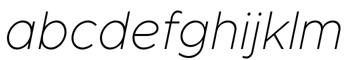 Metropolis ThinItalic Font LOWERCASE