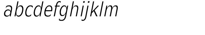Mensa Condensed Light Italic Font LOWERCASE
