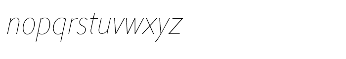 Metro Nova Condensed Thin Italic Font LOWERCASE