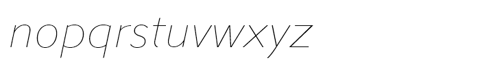 Metro Nova Thin Italic Font LOWERCASE