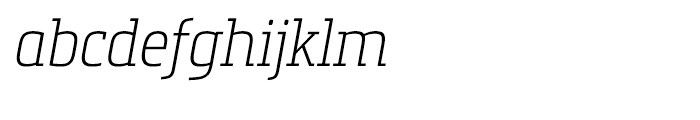 Metronic Slab Narrow Air Italic Font LOWERCASE