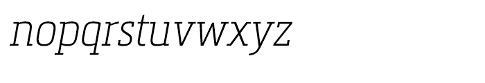 Metronic Slab Narrow Air Italic Font LOWERCASE