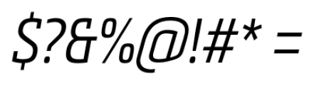 Metronic Slab Narrow Light Italic Font OTHER CHARS