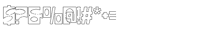 Meat Glone Outline Font OTHER CHARS