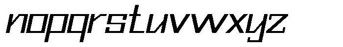 Mechorid Light Oblique Expanded Font LOWERCASE