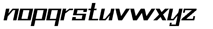Mechorid Medium Oblique Expanded Font LOWERCASE