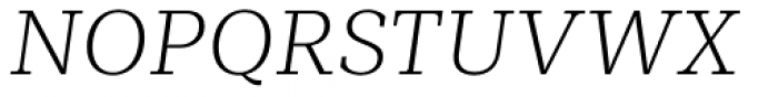 Mediator Serif Extra Light Italic Font UPPERCASE