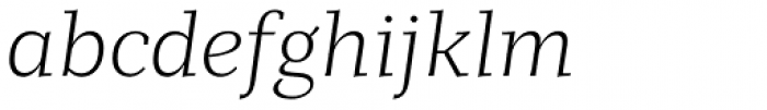 Mediator Serif Extra Light Italic Font LOWERCASE