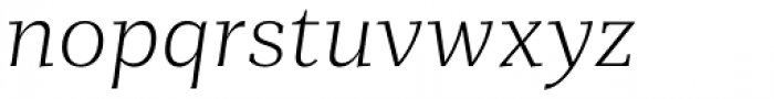 Mediator Serif Extra Light Italic Font LOWERCASE
