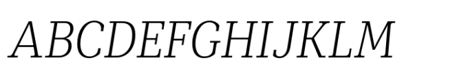 Mediator Serif Narrow Extra Light Italic Font UPPERCASE
