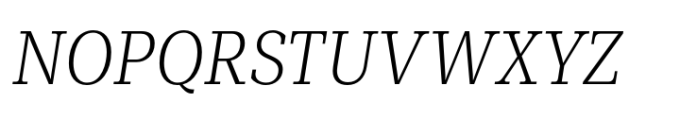 Mediator Serif Narrow Extra Light Italic Font UPPERCASE