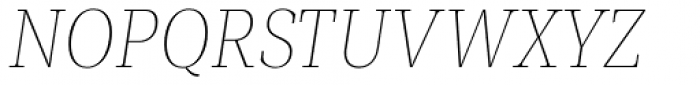 Mediator Serif Narrow Thin Ital Font UPPERCASE