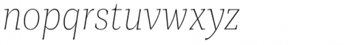 Mediator Serif Narrow Thin Ital Font LOWERCASE