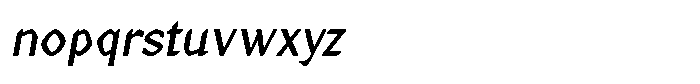 Meera Regular Italique Font LOWERCASE