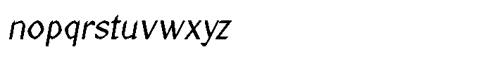 Meera Thin Italique Font LOWERCASE